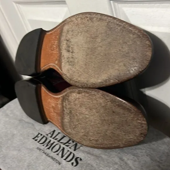 🔥🔥 ALLEN EDMONDS Lexington Burgundy Ox Blood Cap-Toe Oxford Shoes Sz 9.5C -EUC