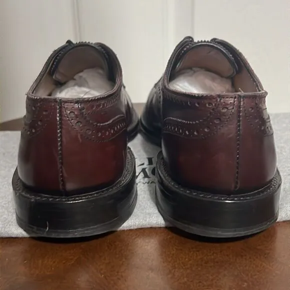🔥🔥 ALLEN EDMONDS Lexington Burgundy Ox Blood Cap-Toe Oxford Shoes Sz 9.5C -EUC