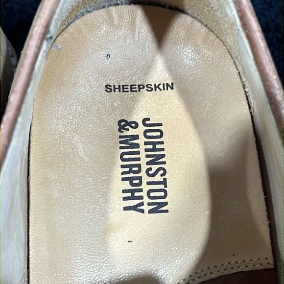 🔥🔥 JOHNSTON &amp; MURPHY NuBuck Sheepskin DERBY Oxford Dress Shoes #20-4430  Sz 8.