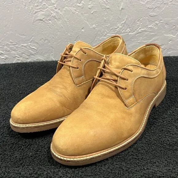 🔥🔥 JOHNSTON &amp; MURPHY NuBuck Sheepskin DERBY Oxford Dress Shoes #20-4430  Sz 8.