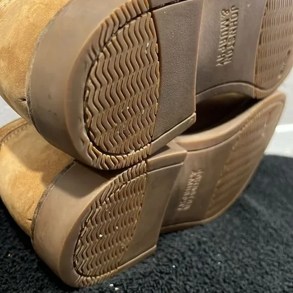 🔥🔥 JOHNSTON &amp; MURPHY NuBuck Sheepskin DERBY Oxford Dress Shoes #20-4430  Sz 8.