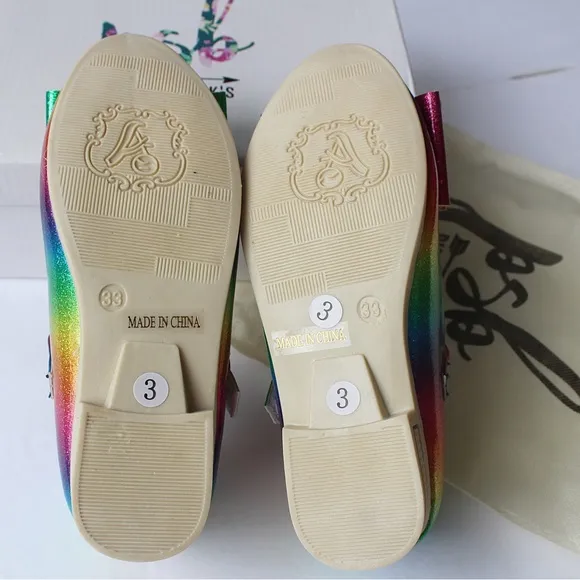 🆕 Pip Squeak's Rainbow 🌈 Bow Flats Size 33 = 3