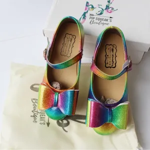 🆕 Pip Squeak's Rainbow 🌈 Bow Flats Size 33 = 3