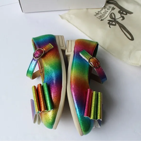 🆕 Pip Squeak's Rainbow 🌈 Bow Flats Size 33 = 3