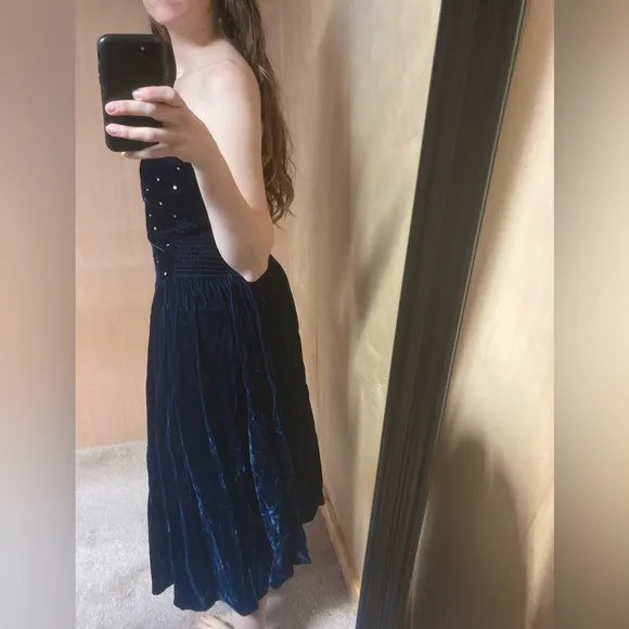 🇺🇸 Vintage Velvet Strapless Dress