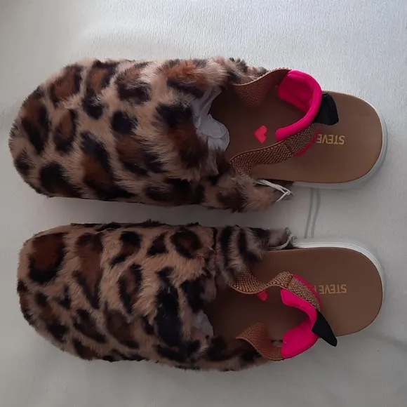 10. Steve Madden leopard print faux fur slingback shoes