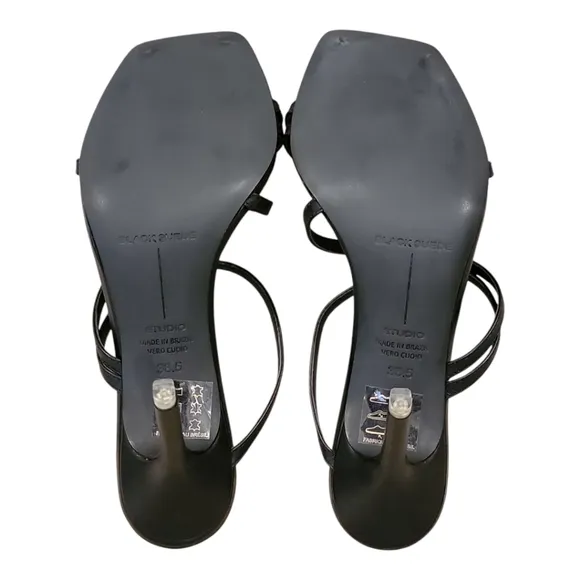 $278 New BLACK SUEDE STUDIO Cindy Strappy Leather Sandals Heels 38.5 8.5