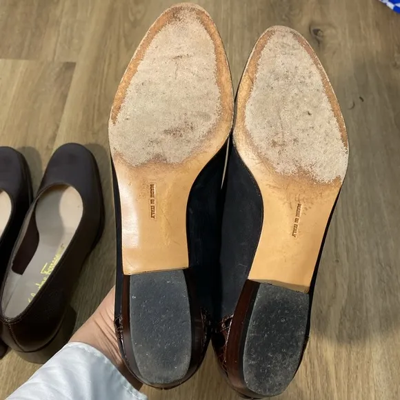 3 Pair Salvatore Ferragamo Women's Pumps - Black, Brown 6.5 narrow