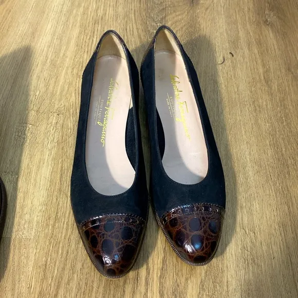 3 Pair Salvatore Ferragamo Women's Pumps - Black, Brown 6.5 narrow