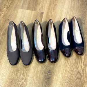 3 Pair Salvatore Ferragamo Women's Pumps - Black, Brown 6.5 narrow