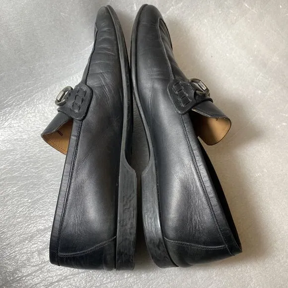 $375 MINT Magnanni Rafa II Men’s 12 M Black Calfskin Horsebit Loafers Slip On