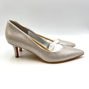 7.5W 7.5 WIDE Naturalizer Everly Metallic Silver Point Toe Pumps Heels Shoes