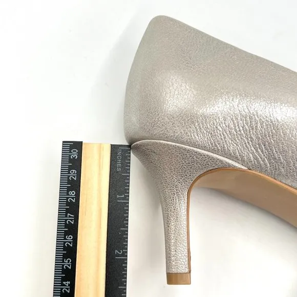7.5W 7.5 WIDE Naturalizer Everly Metallic Silver Point Toe Pumps Heels Shoes