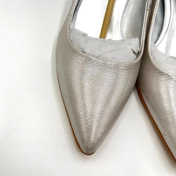 7.5W 7.5 WIDE Naturalizer Everly Metallic Silver Point Toe Pumps Heels Shoes