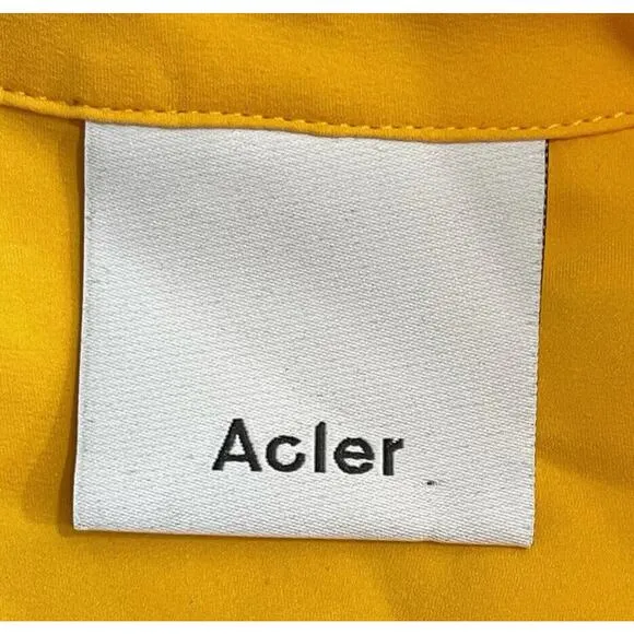 Acler | Bollard Yellow Tie Waist Silk Blend Mini Shirt Dress 2