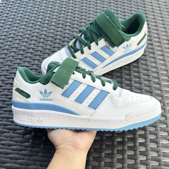 Adidas Forum Low White Blue Green Men's Athletic Shoes FY6816