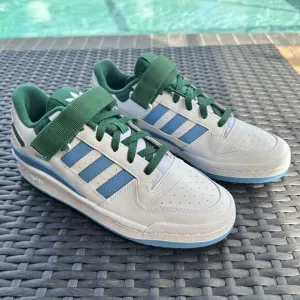 Adidas Forum Low White Blue Green Men's Athletic Shoes FY6816