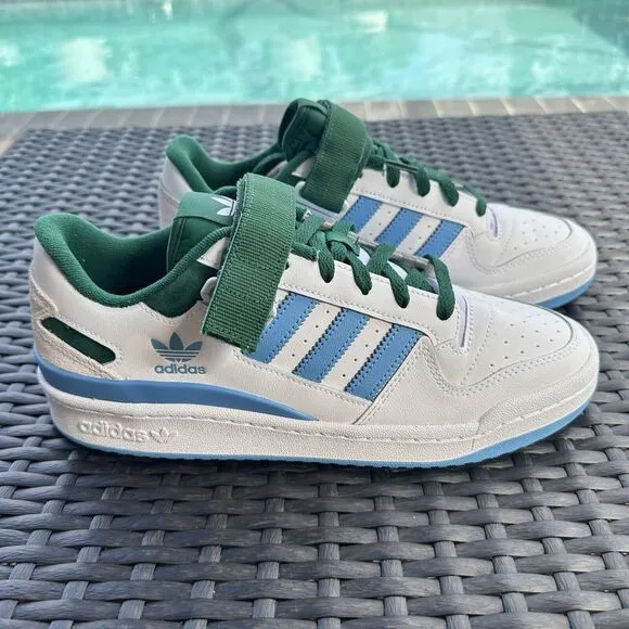 Adidas Forum Low White Blue Green Men's Athletic Shoes FY6816
