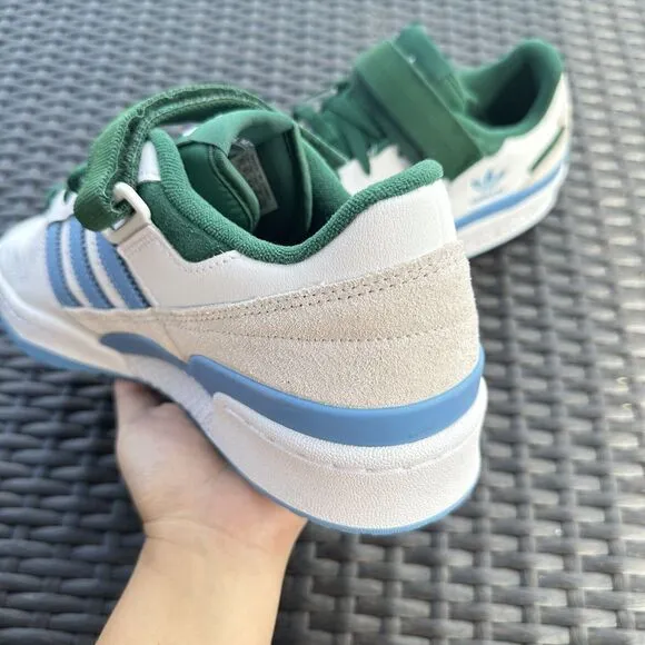 Adidas Forum Low White Blue Green Men's Athletic Shoes FY6816