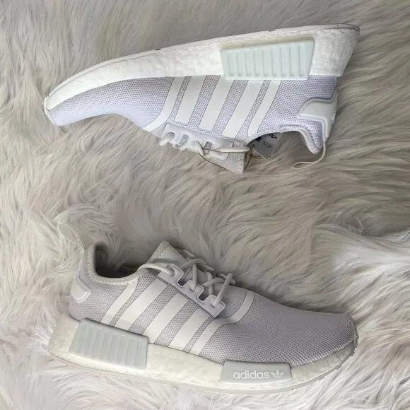 Adidas NMD_R1 Primeblue Low Mens Running Shoes Triple White GZ9259 VNDS Sz 6