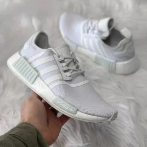 Adidas NMD_R1 Primeblue Low Mens Running Shoes Triple White GZ9259 VNDS Sz 6
