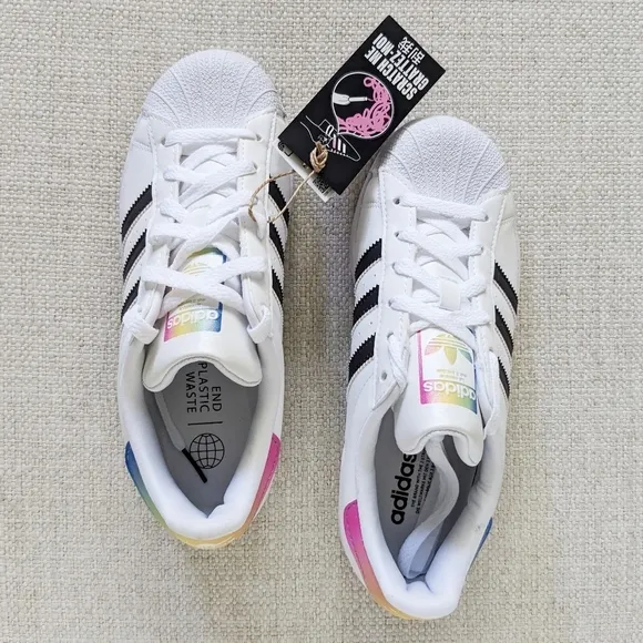 adidas Originals Superstar J Shoes White Scratch Me HR0317_040 Big Kids 4.5Y