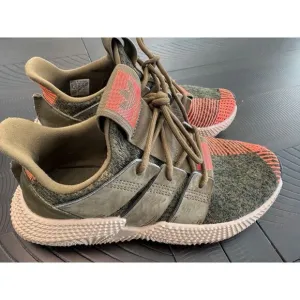 Adidas Prophere Sneakers Olive Green Orange Athletic Running Shoes Size 6