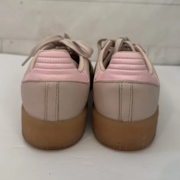 Adidas Size 10 Samba Putty &amp; Mauve Sneakers Gum Sole Stripe Athletic Shoes