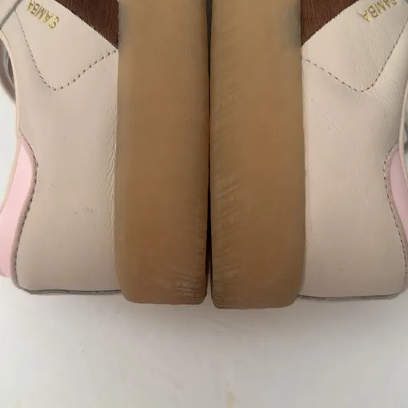 Adidas Size 10 Samba Putty &amp; Mauve Sneakers Gum Sole Stripe Athletic Shoes