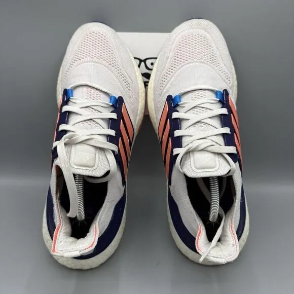 Adidas Ultraboost 22 Shoes Women's 8 White Indigo Athletic Running Sneakers
