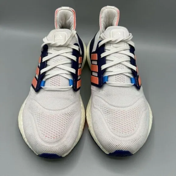 Adidas Ultraboost 22 Shoes Women's 8 White Indigo Athletic Running Sneakers