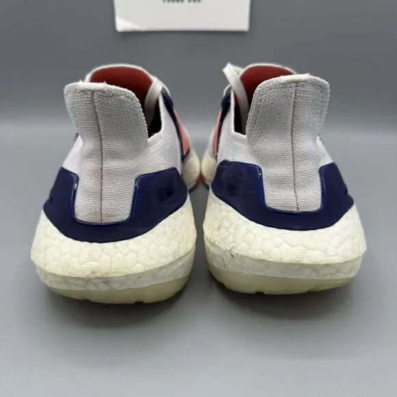 Adidas Ultraboost 22 Shoes Women's 8 White Indigo Athletic Running Sneakers