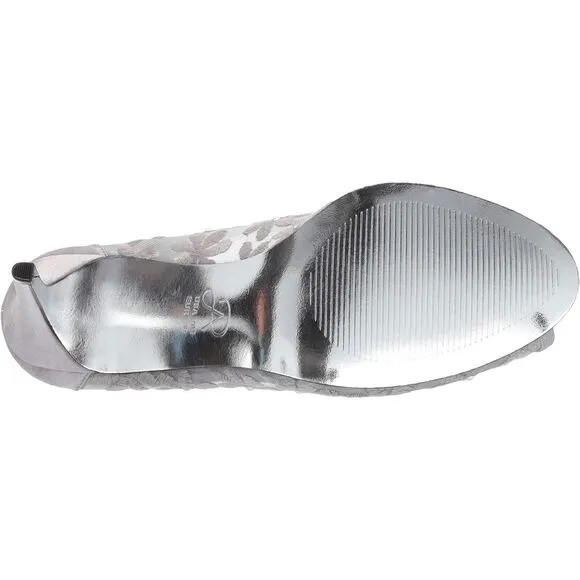 Adrianna Papell Frances Silver Frances  Mesh High Heel Shoes Pumps Size 8