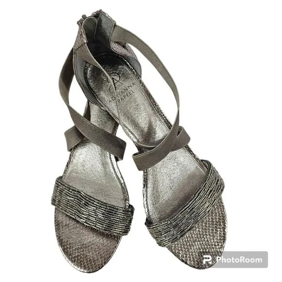 Adrianna Papell Teagan Beaded Block Heel Dress Sandal Size 10M, EU 40