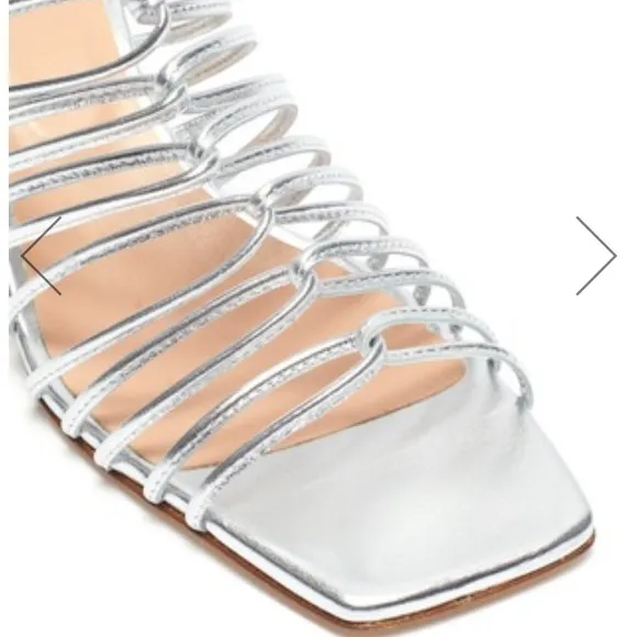 AEYDE'PEARL' MULTI-STRAP BLOCK HEELSANDALS SILVER 39.5 US 9.5