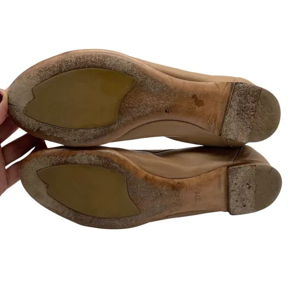 AGL Womens Shoes Monika Cap Toe Ballet Flats 7.5 Brown Tortoise Leather Designer