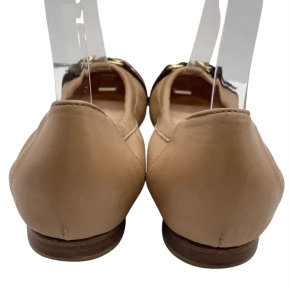 AGL Womens Shoes Monika Cap Toe Ballet Flats 7.5 Brown Tortoise Leather Designer