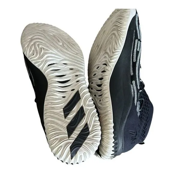 Aididas Mens Dame 4 Black History Month Basketball Black White Sneakers Shoes 16