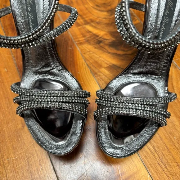 Alberto Venturini Crystal Jeweled Platform Stiletto Sandals 37