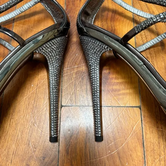 Alberto Venturini Crystal Jeweled Platform Stiletto Sandals 37