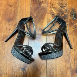 Alberto Venturini Crystal Jeweled Platform Stiletto Sandals 37
