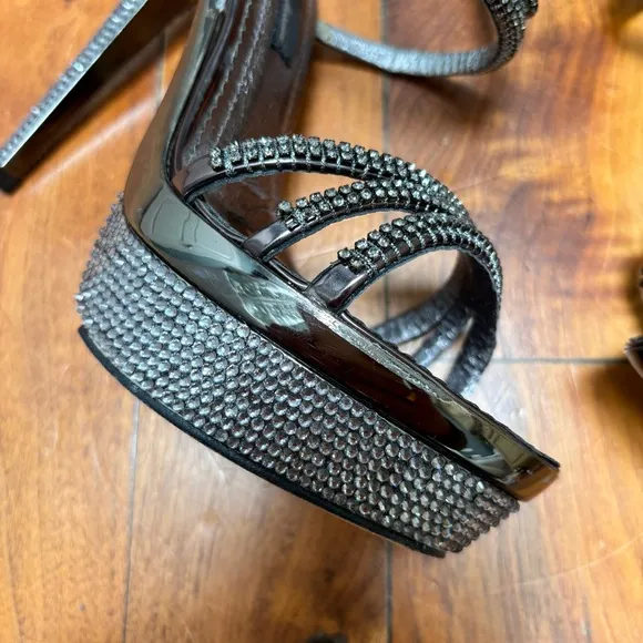 Alberto Venturini Crystal Jeweled Platform Stiletto Sandals 37