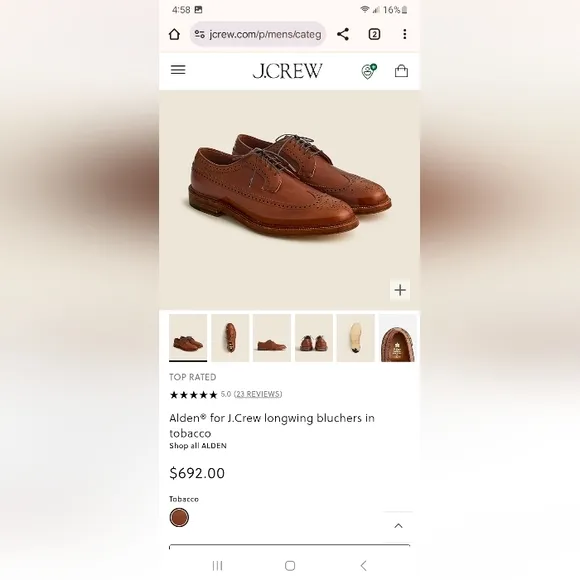 Alden Longwing Bluchers