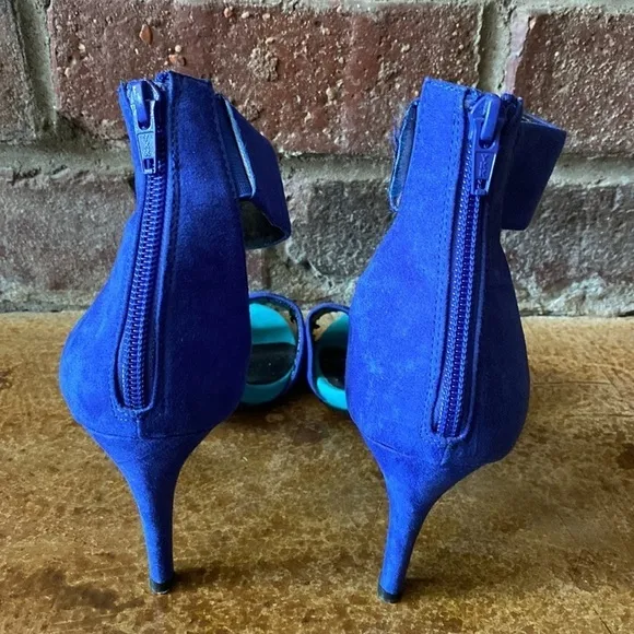 Aldo aqua and Royal blue suede strappy heel sandals