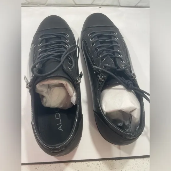 Aldo Men’s Hochard Black Sneaker With Double Zip Size 14 New In Box