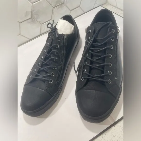 Aldo Men’s Hochard Black Sneaker With Double Zip Size 14 New In Box