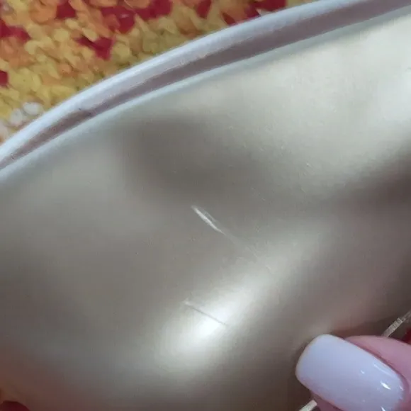 Aldo White and Gold Heels with Sleek Silhouette and Pointed Toe