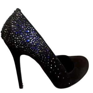ALEXANDER McQUEEN Swarovski Crystal Encrusted Stiletto Pump Size 39 Heels Shoes