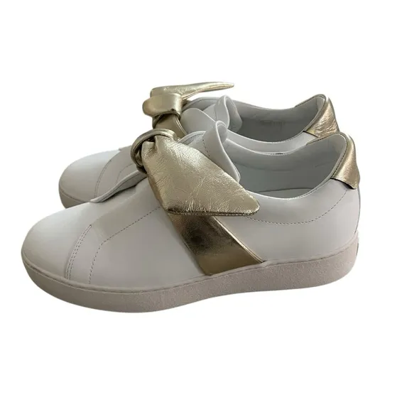 Alexandre Birman White and Gold Women's Shoes Size US8 EU 38