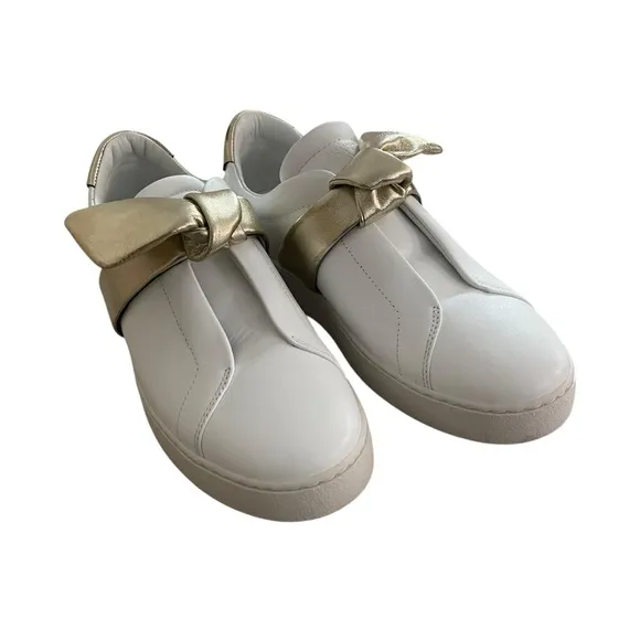 Alexandre Birman White and Gold Women's Shoes Size US8 EU 38